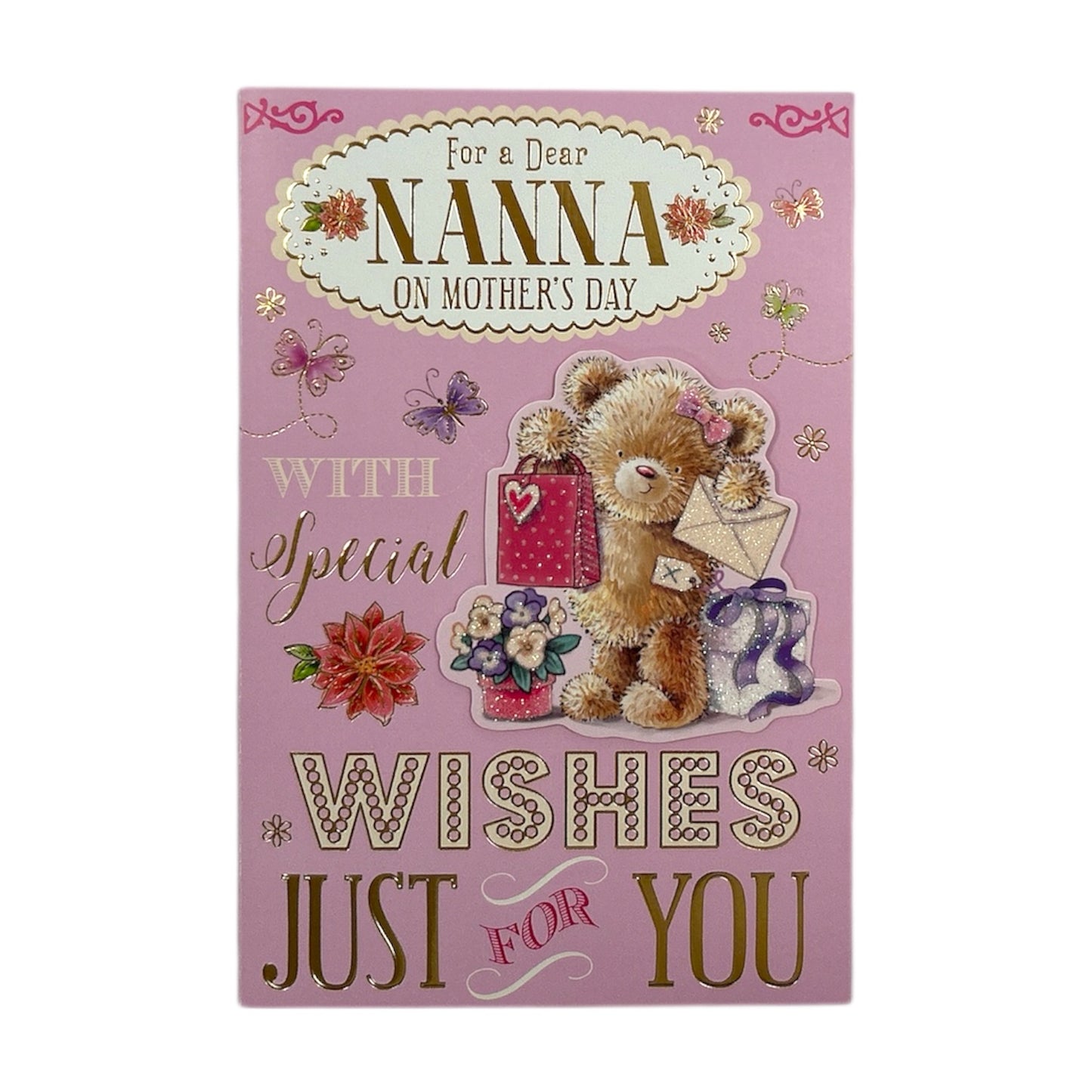 For a Dear Nanna Teddy With Envelope Design Mother's Day Card
