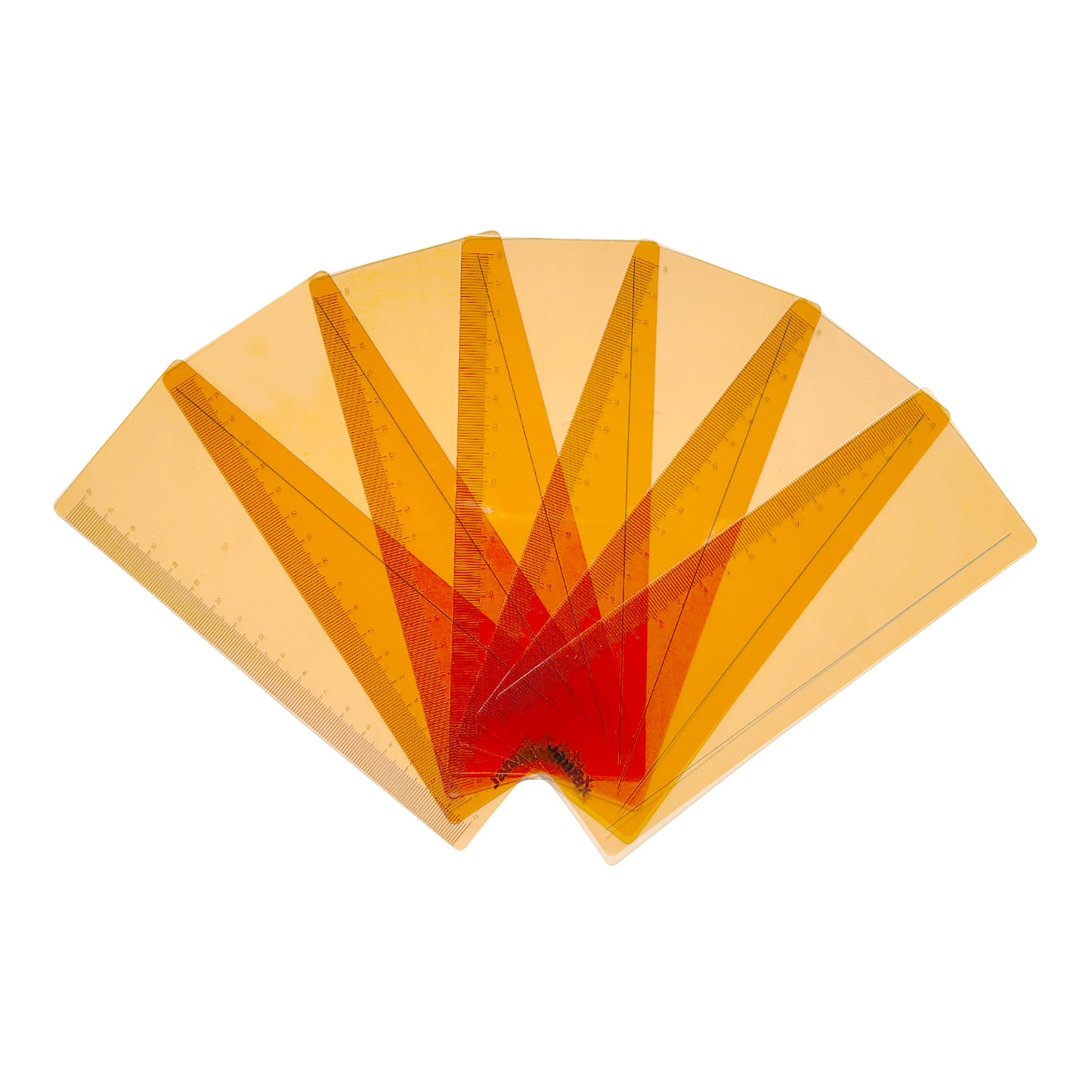 Pack of 8 Peach 191x70mm Dyslexia Overlay Reading Rulers – PET Material, Rounded Corners