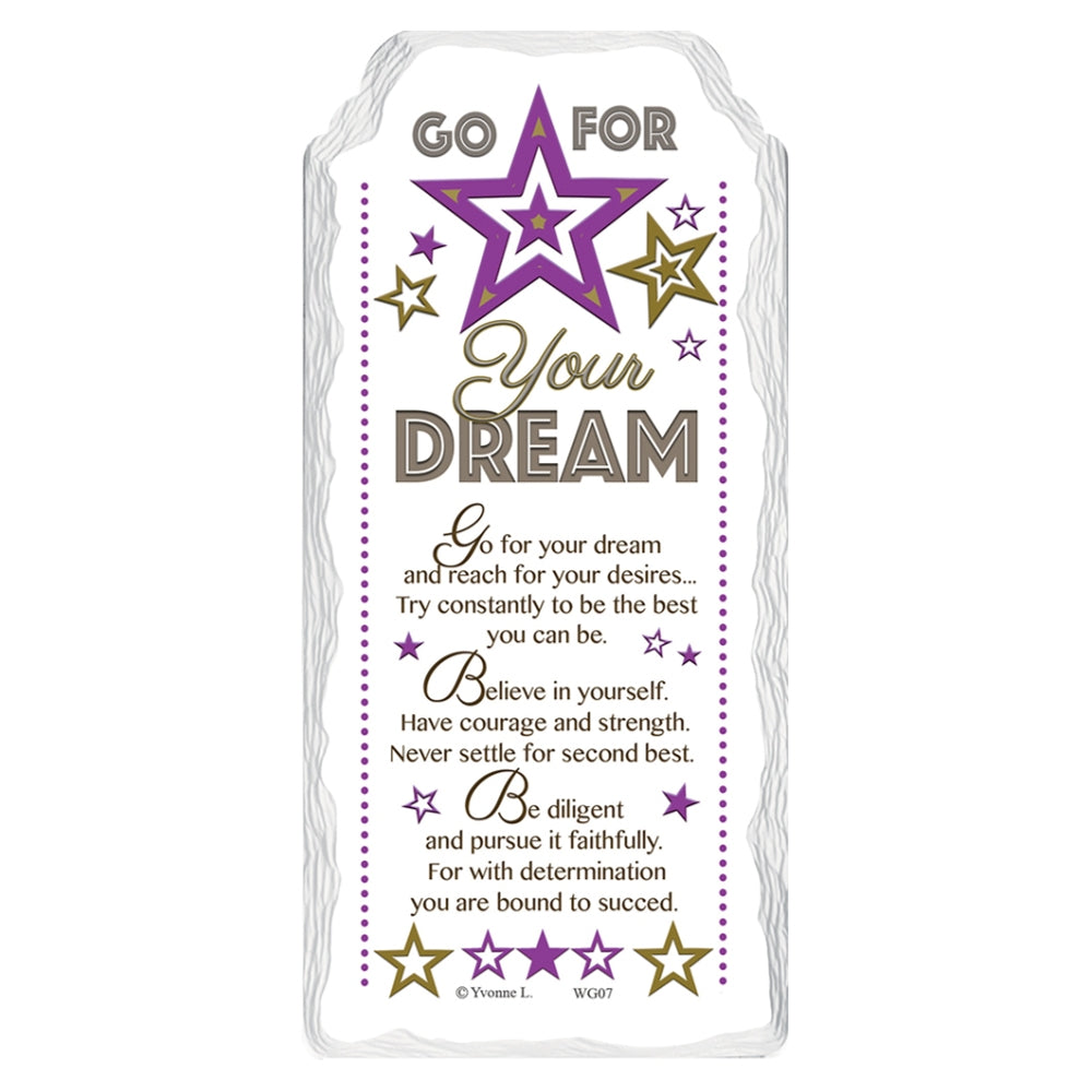 Go For Your Dream Sentimental Handcrafted Ceramic Plaque