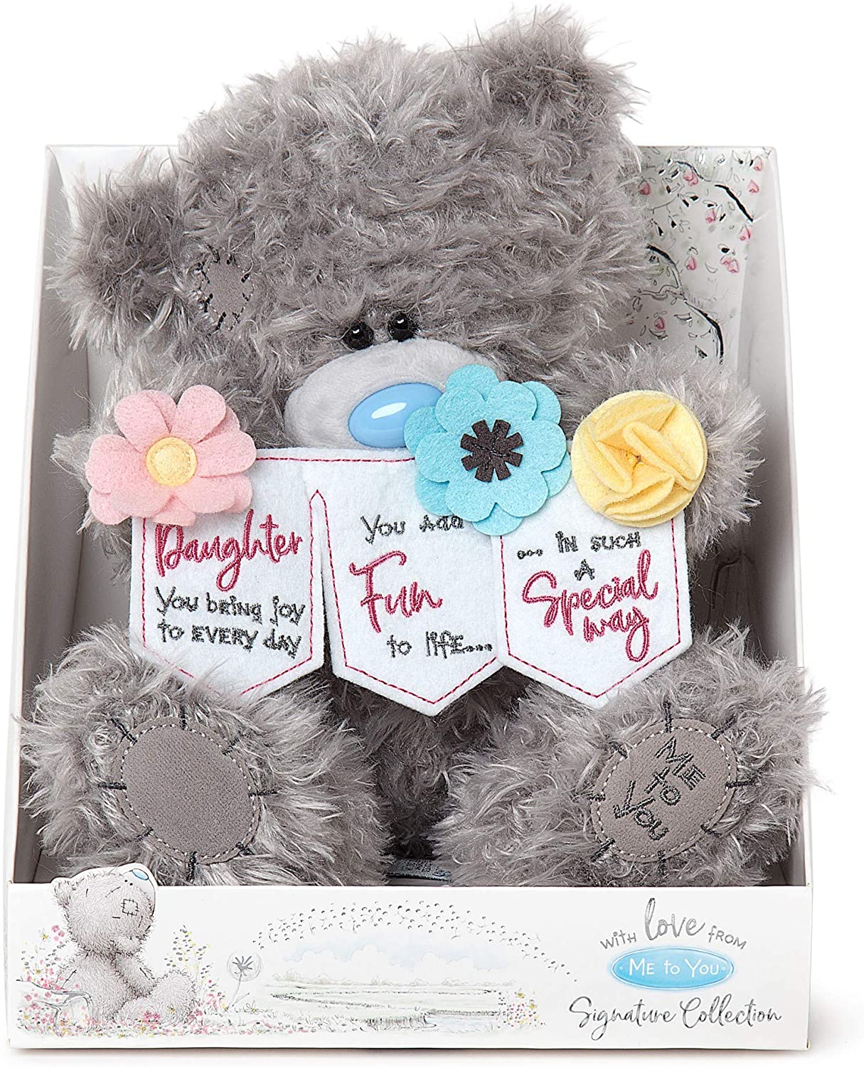 For Daughter Tatty Teddy Holding Floral Banner Me to You Bear