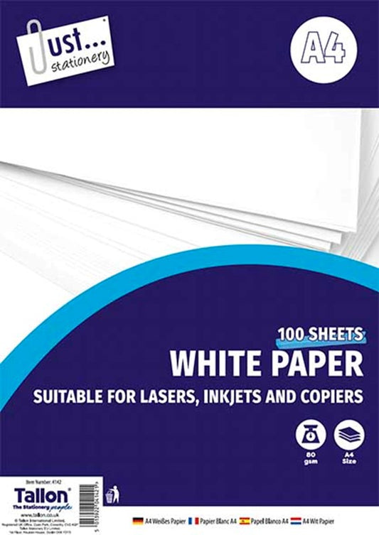 A4 100 Sheets 80gsm White Copy Paper