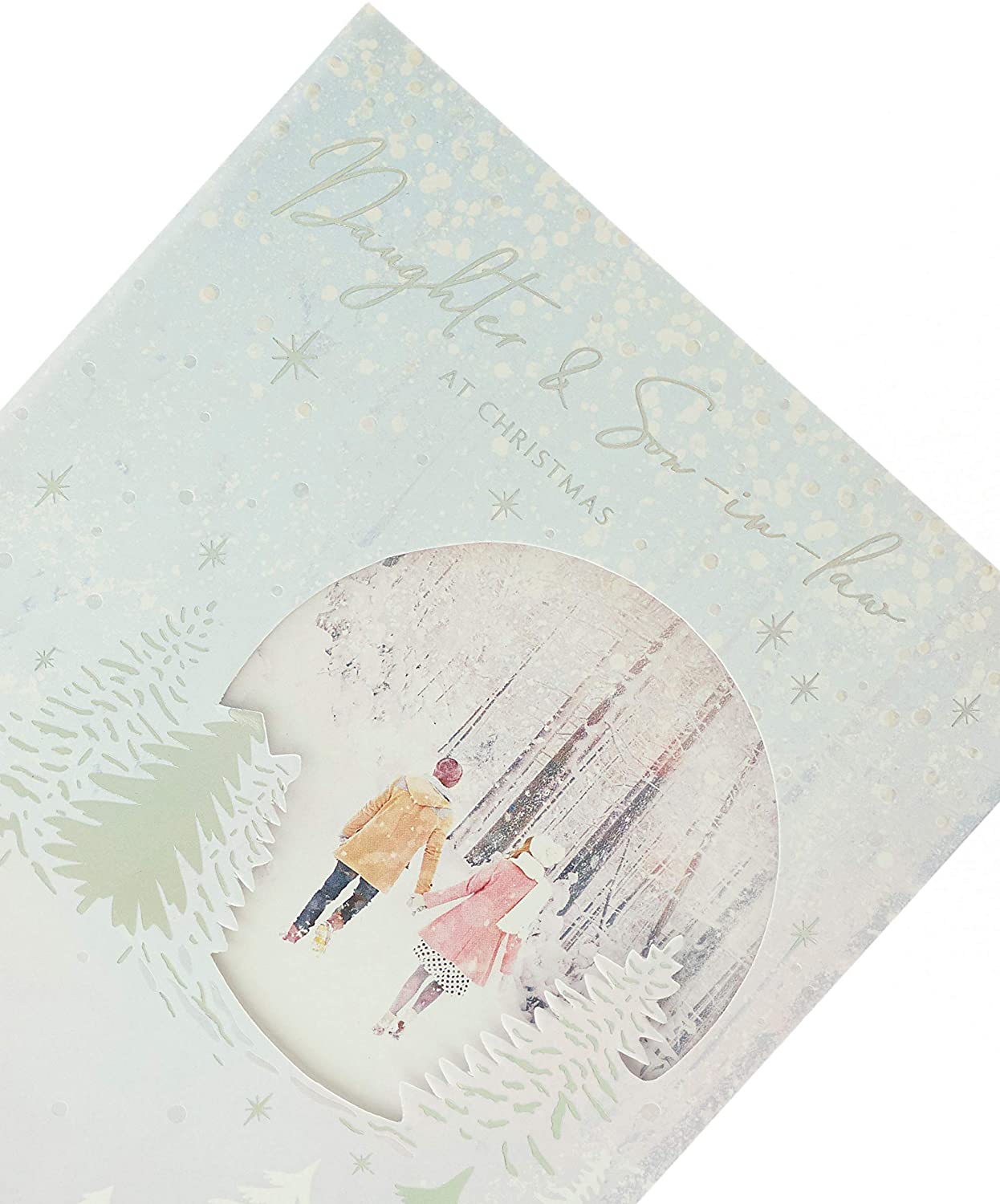 Daughter and Son in Law Christmas Card Beautiful Winter Scenery Design