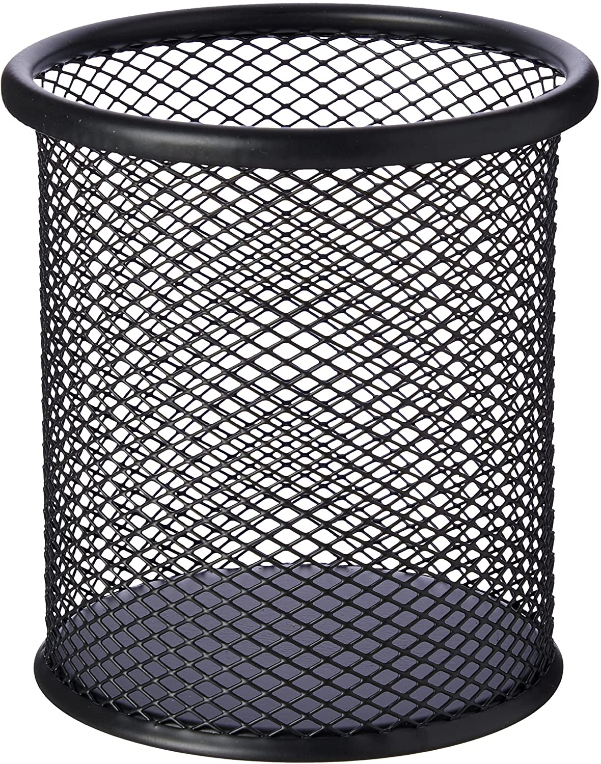 Q-Connect Mesh Desk Pen Pot Black 9 x 10cm
