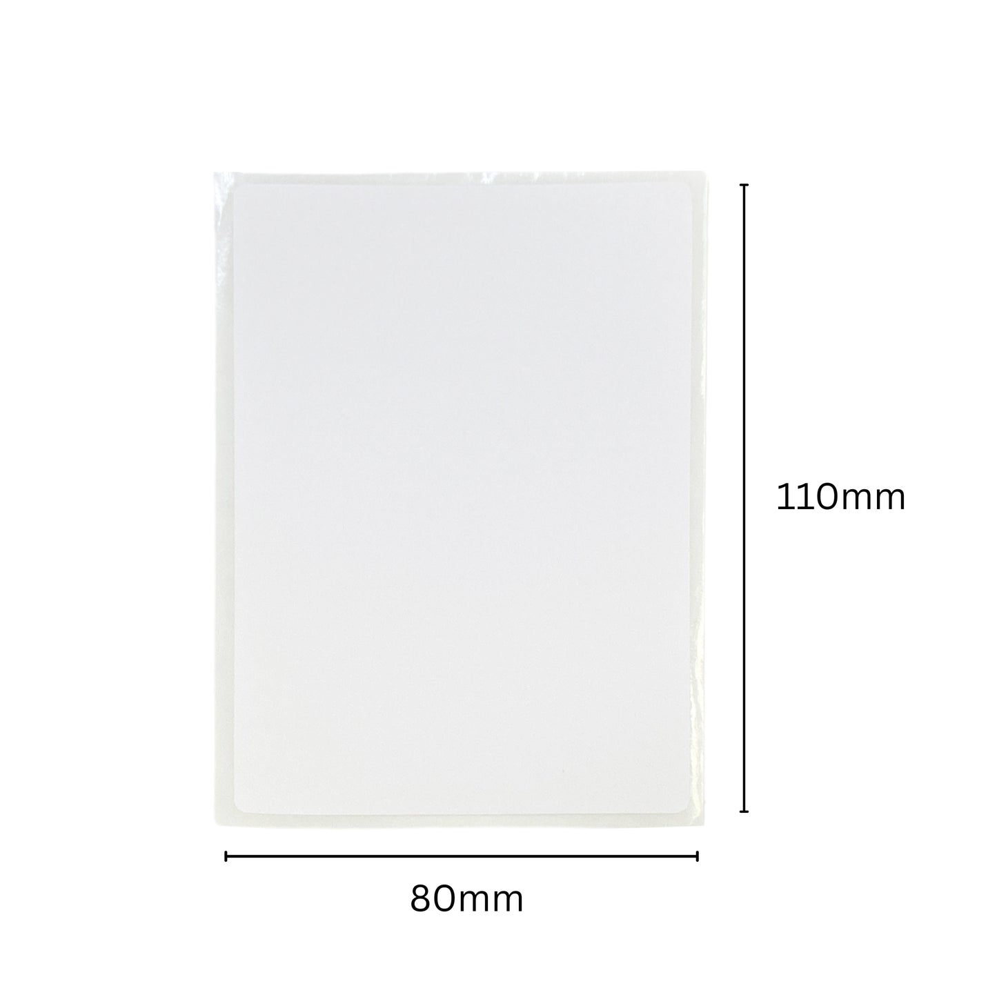 Pack of 42 White 80x110mm Rectangular Labels - Adhesive Stickers