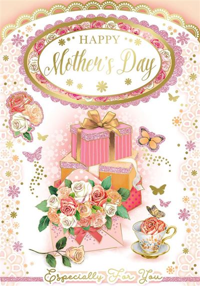 Beautiful Roses And Gift Design Mother's Day Card
