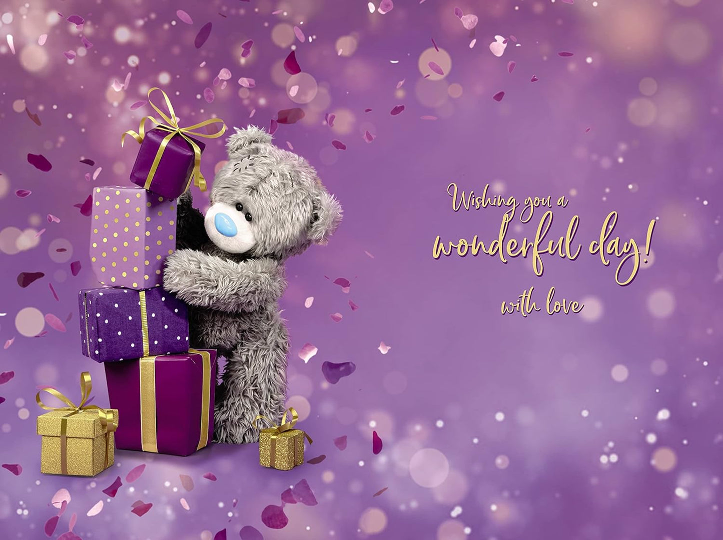 Bear With Stack Of Gifts 40th Birthday Card