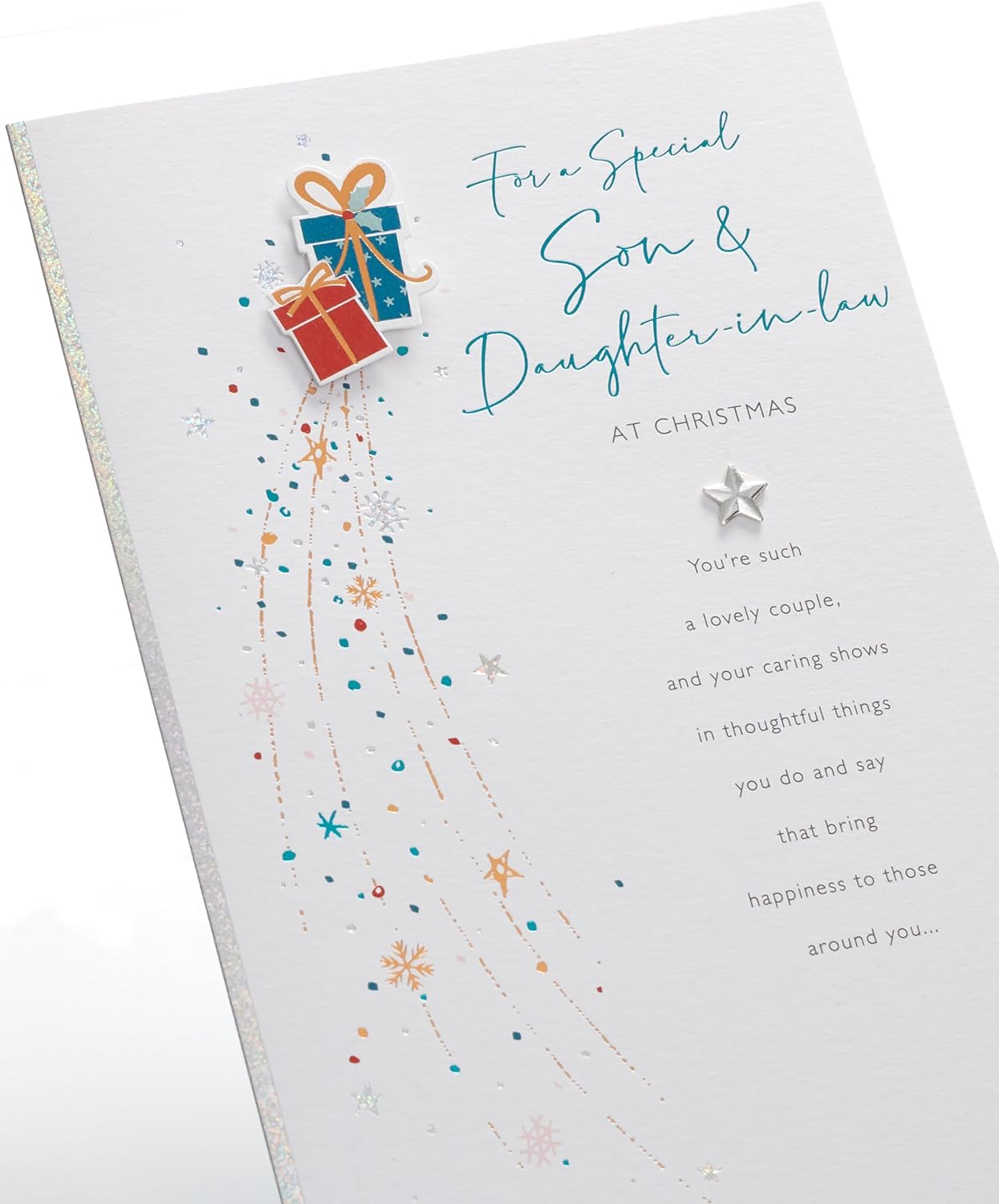 Son & Daughter-in-Law Christmas Card Lovely Presents Design 