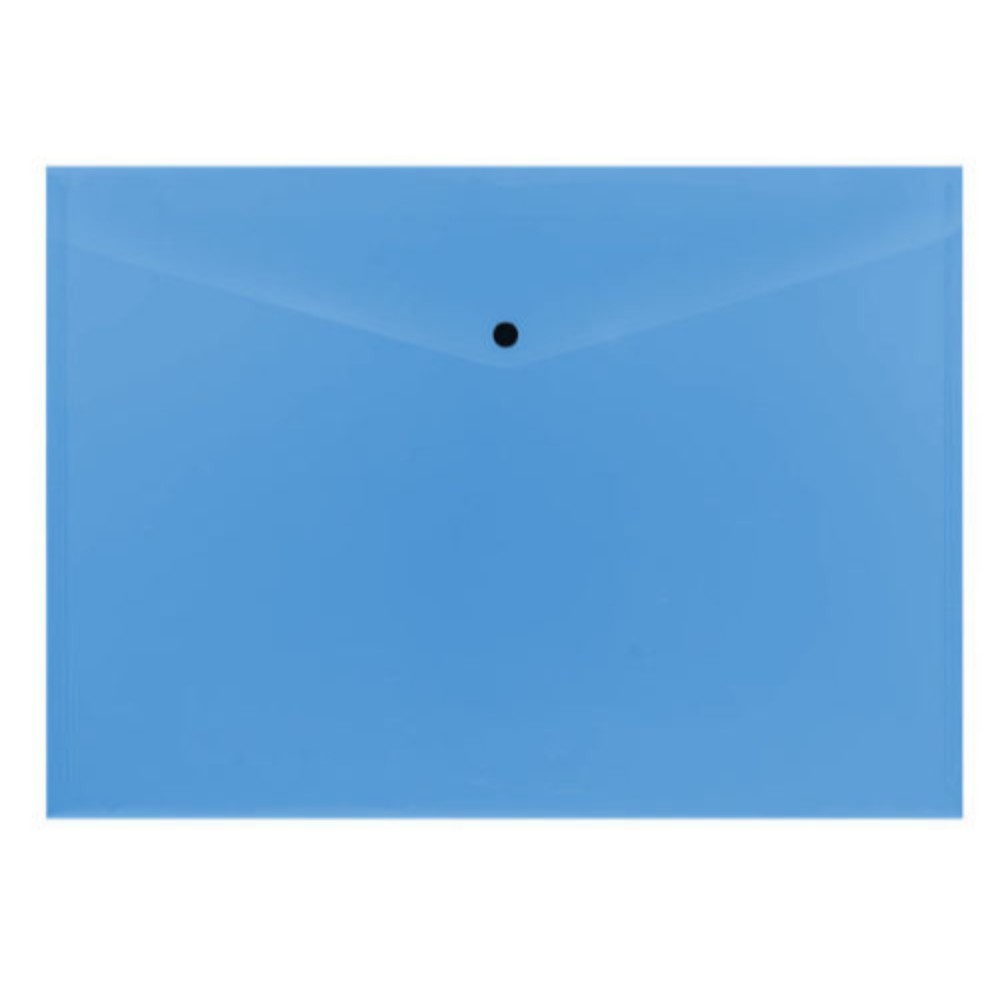Pack of 12 Janrax A4 Blue Document Wallets - Button Stud Folder
