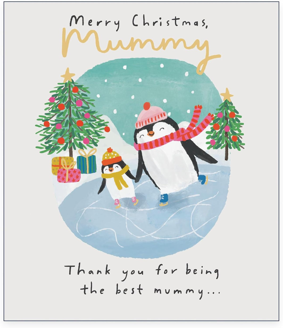 Ice Skating Penguins Design Mummy Christmas Card