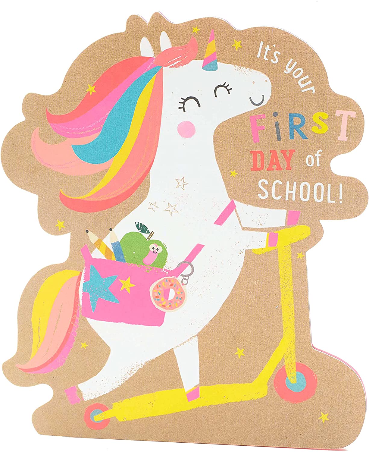 First Day Of School Card For Girl Unicorn Good Luck Congatulation