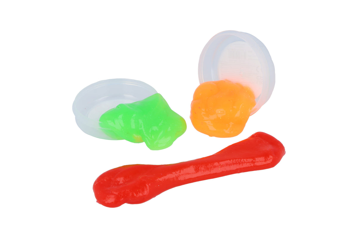 Pack of 12 Jungle Animal Slime Tubs - Pocket Money Toys Party Bag Filler