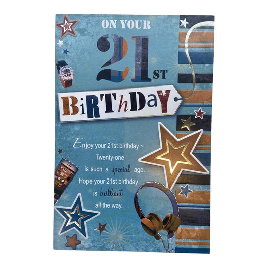 Your 21st Modern Birthday Card For Him