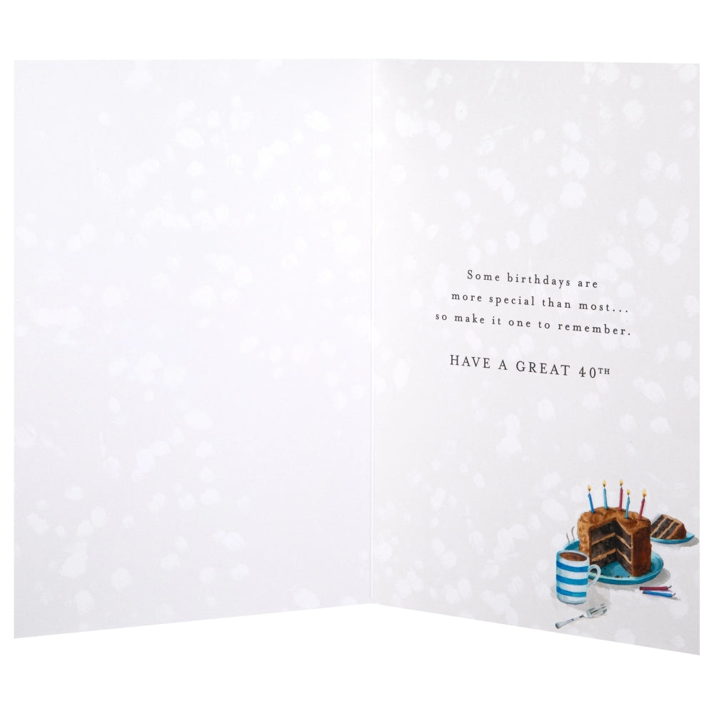Cake & Coffee Design 40th Birthday Card