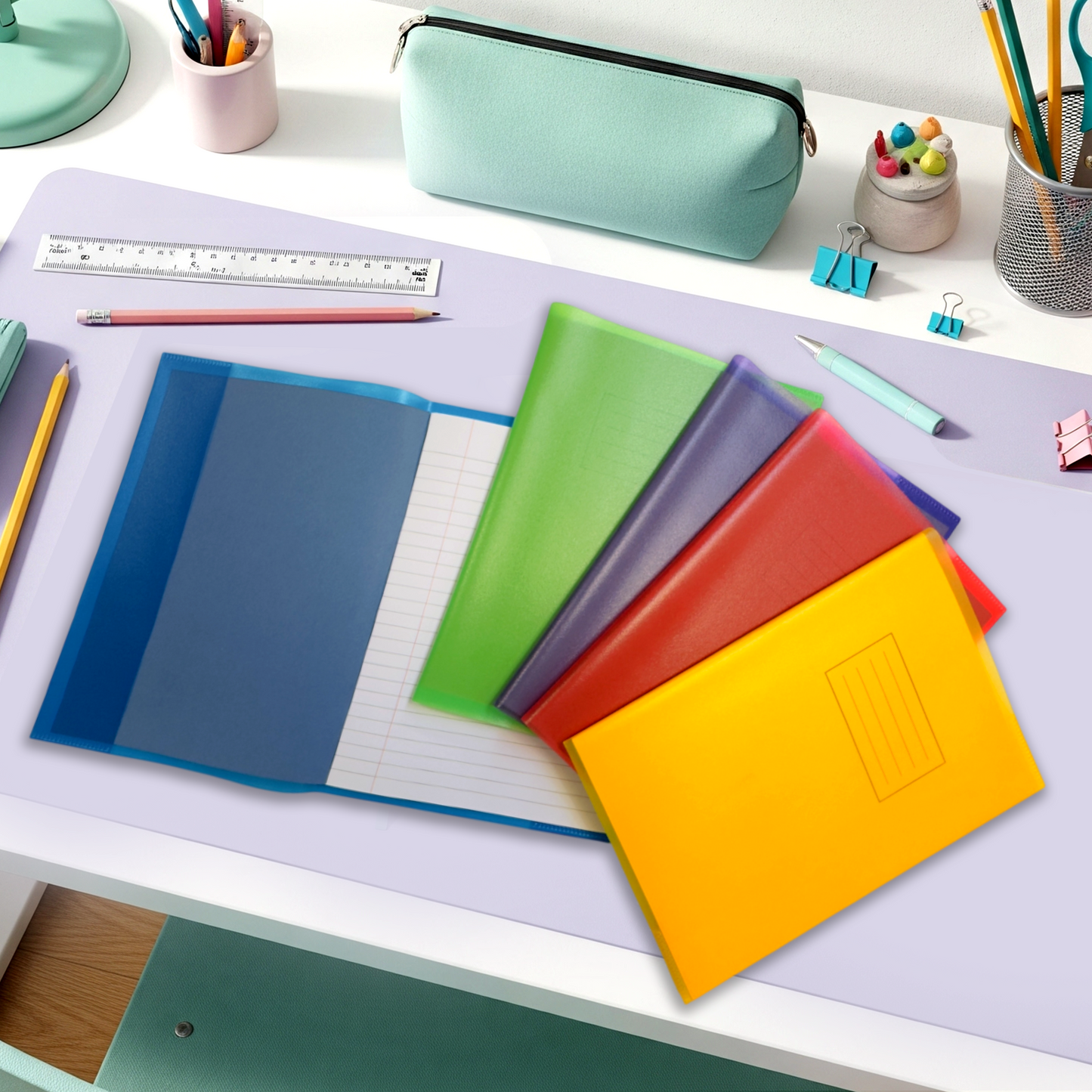 Pack of 10 9x7" Frosted Purple Exercise Book Covers