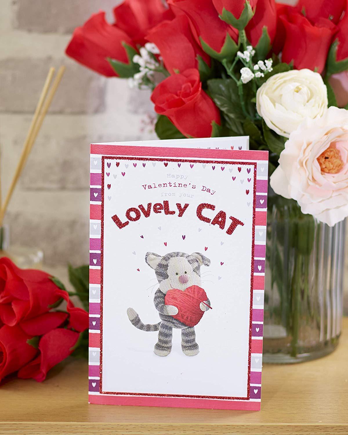 From Your Lovely Cat With Heart Valentine's Day Card