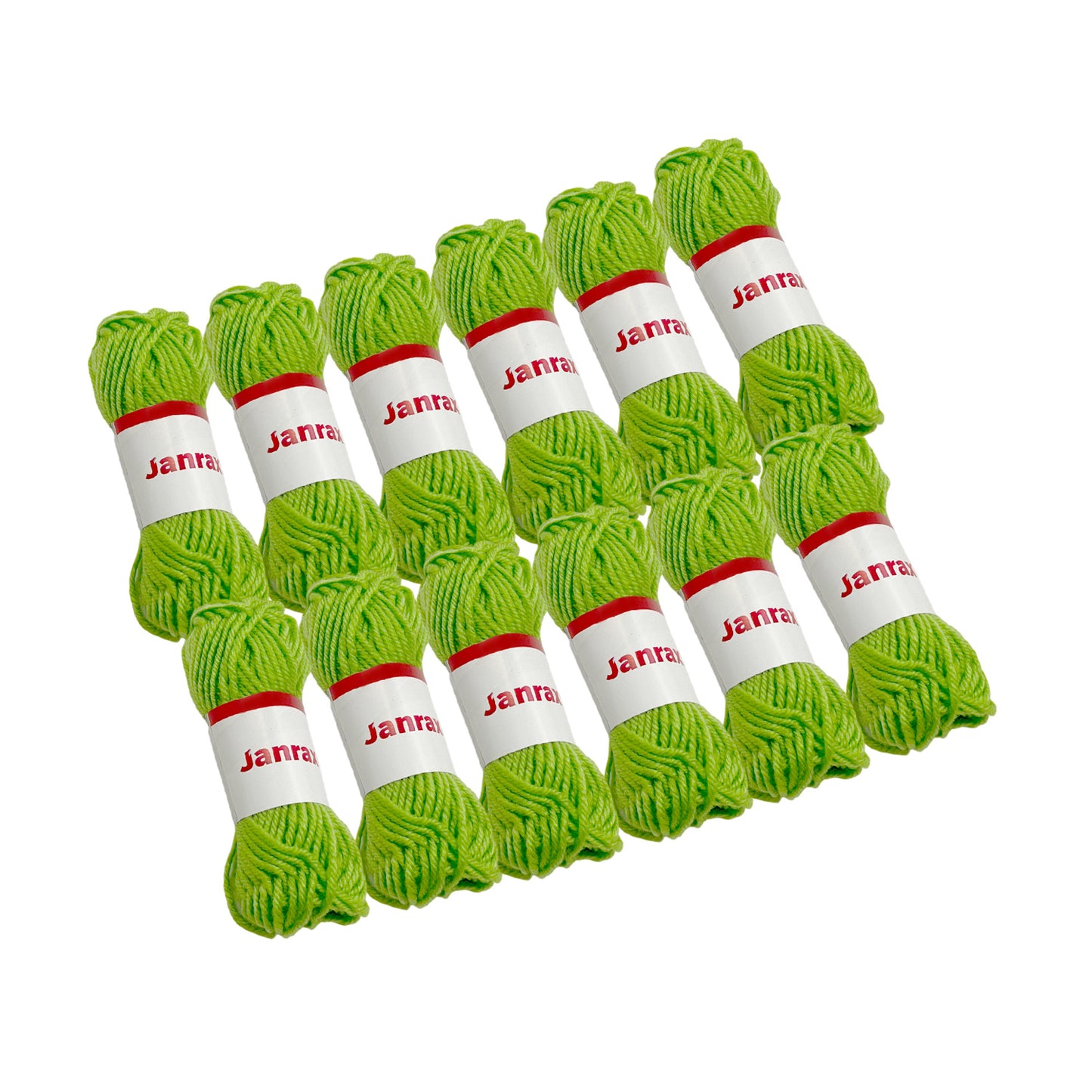 Pack of 5 Light Green Acrylic Yarn Rolls – 10g each, 4 Strand 8 Ply Knitting Wool