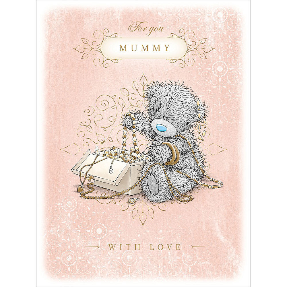 For Mummy Bear Wearing Beads Jewellery Design Mother's Day Card