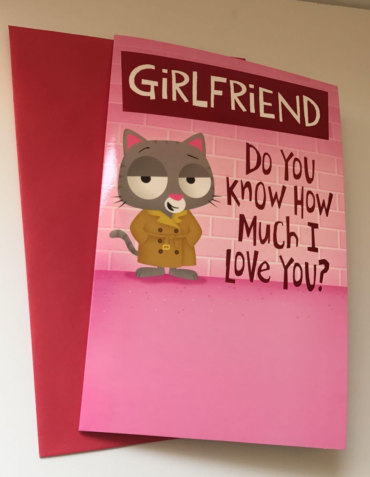 Girlfriend Valentine's Day Pop Up Card Do You Know How Much I Love You