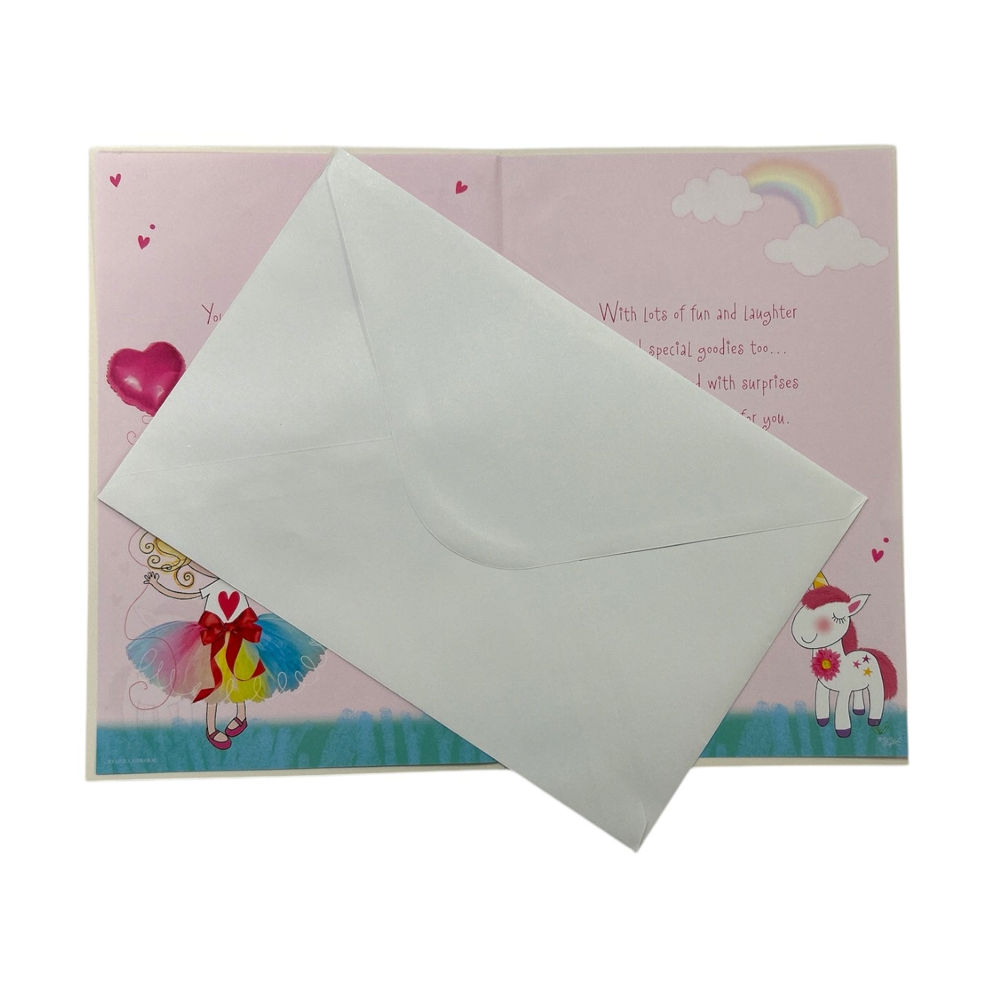 Daughter Age 1 Girl And Unicorn Design Juvenile Birthday Card With Badge