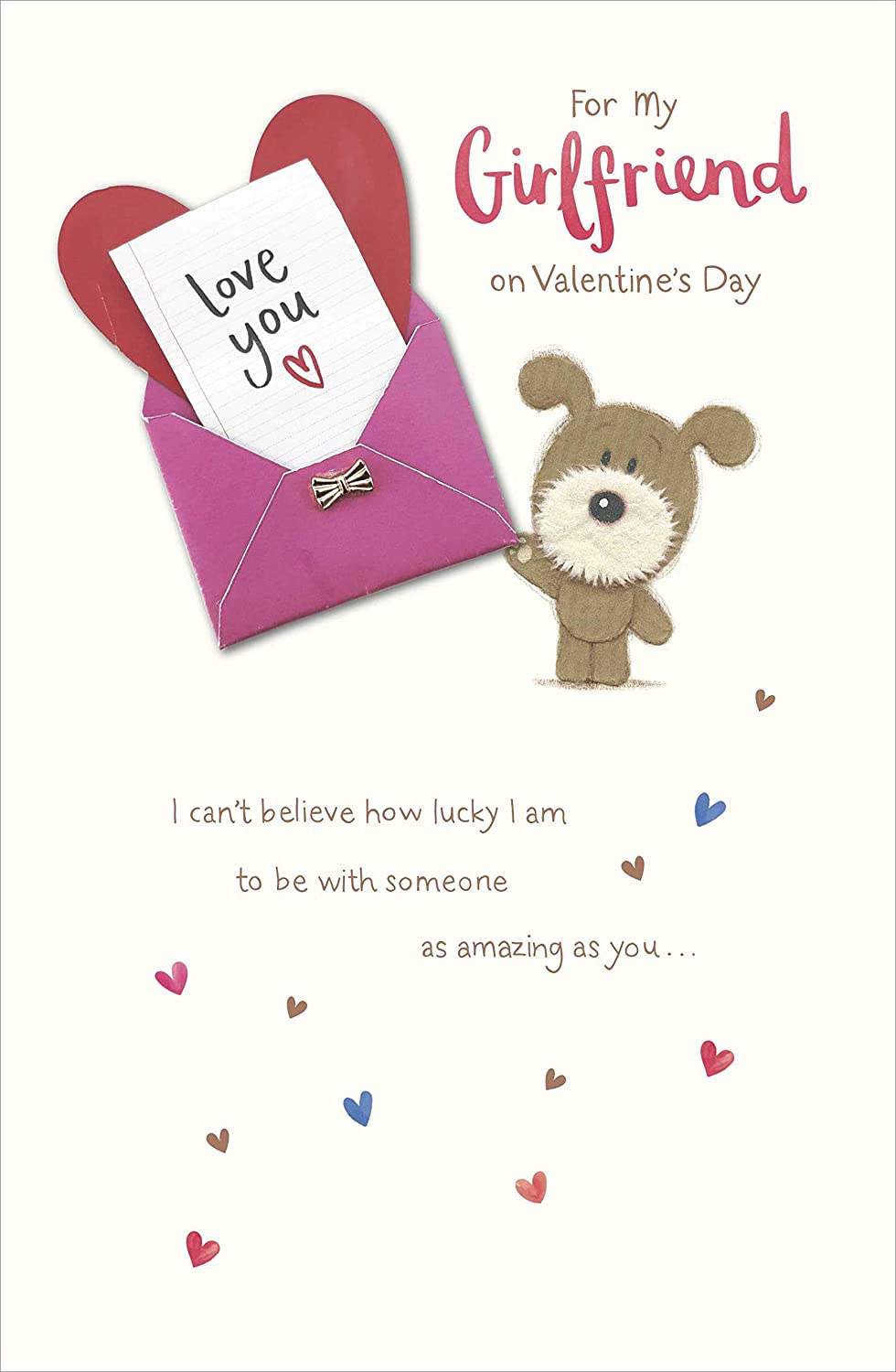For Girlfriend Cute Lots of Woof Dog Valentine's Day Card