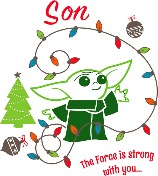 The Force Is Strong Yoda Star Wars Son Christmas Card