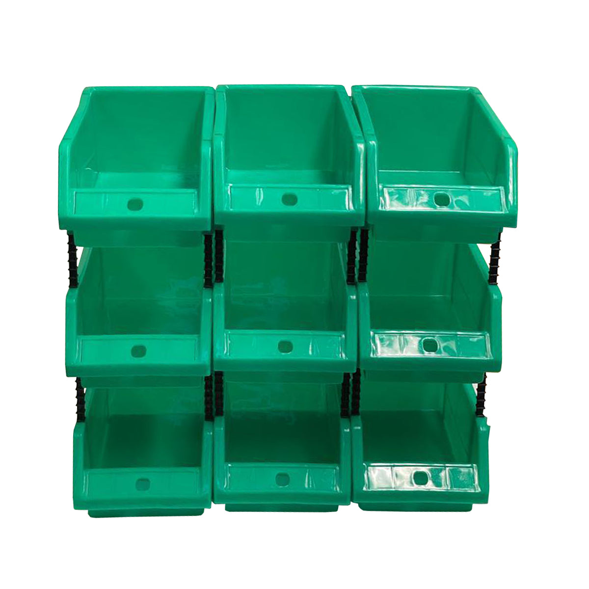 Stackable Green Storage Pick Bin with Riser Stands 245x158x108mm