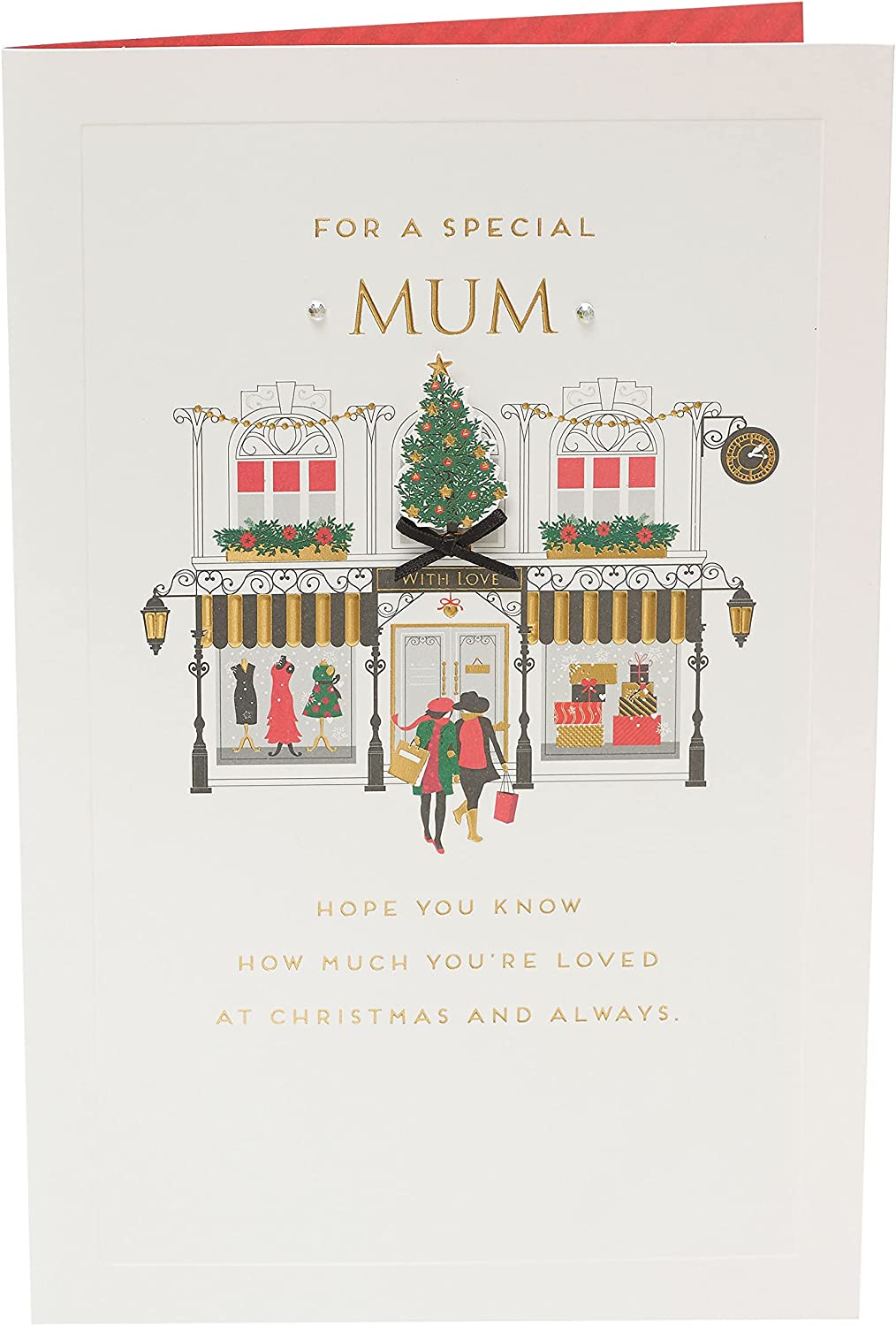 Mum Christmas Card High Street Scene