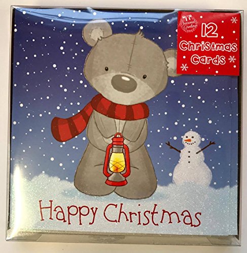 12 Cute Teddy Design Christmas Cards