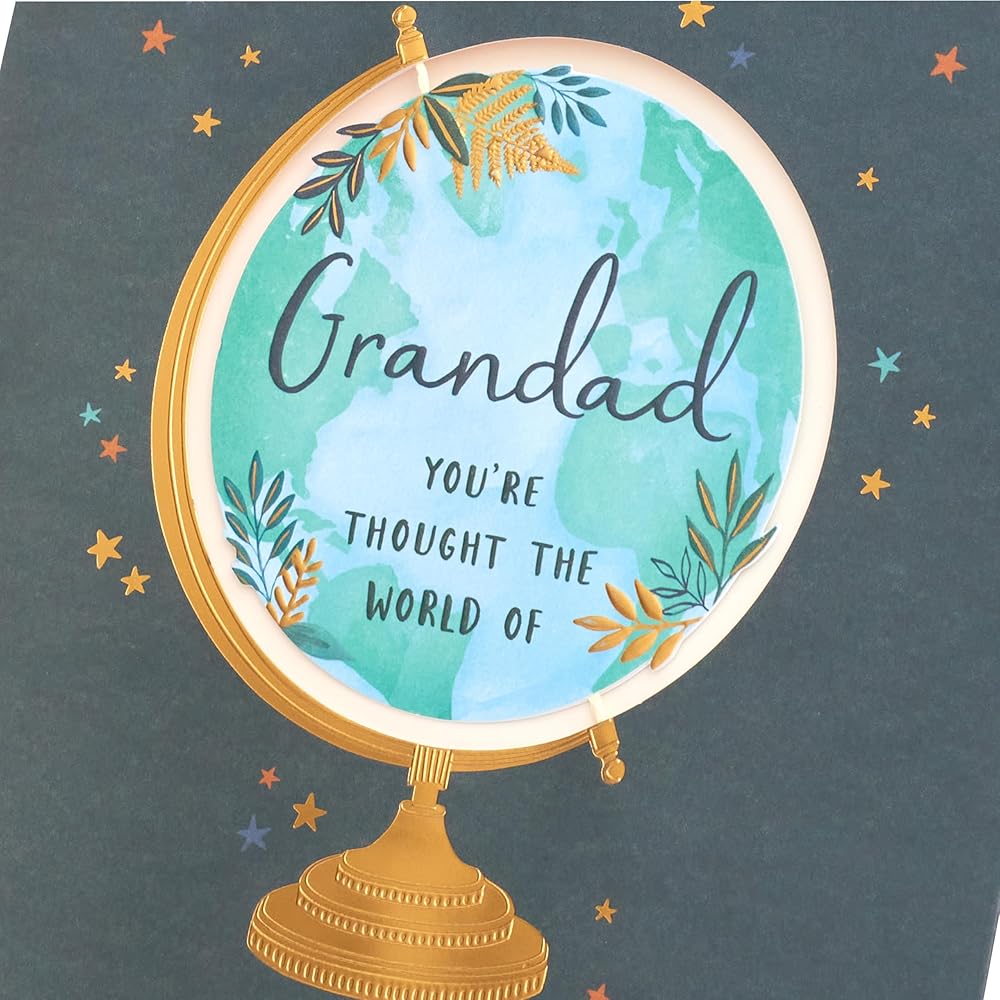 Globe Design for Grandad Father's Day Card