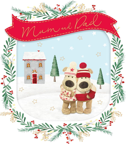 The Best Mum & Dad In The World Christmas Card Cute Boofle