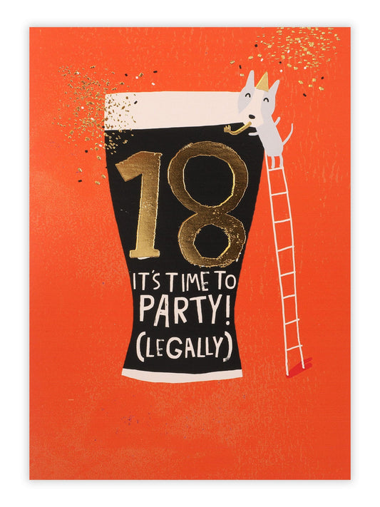 18th Time To Legally Party Humour Birthday Card
