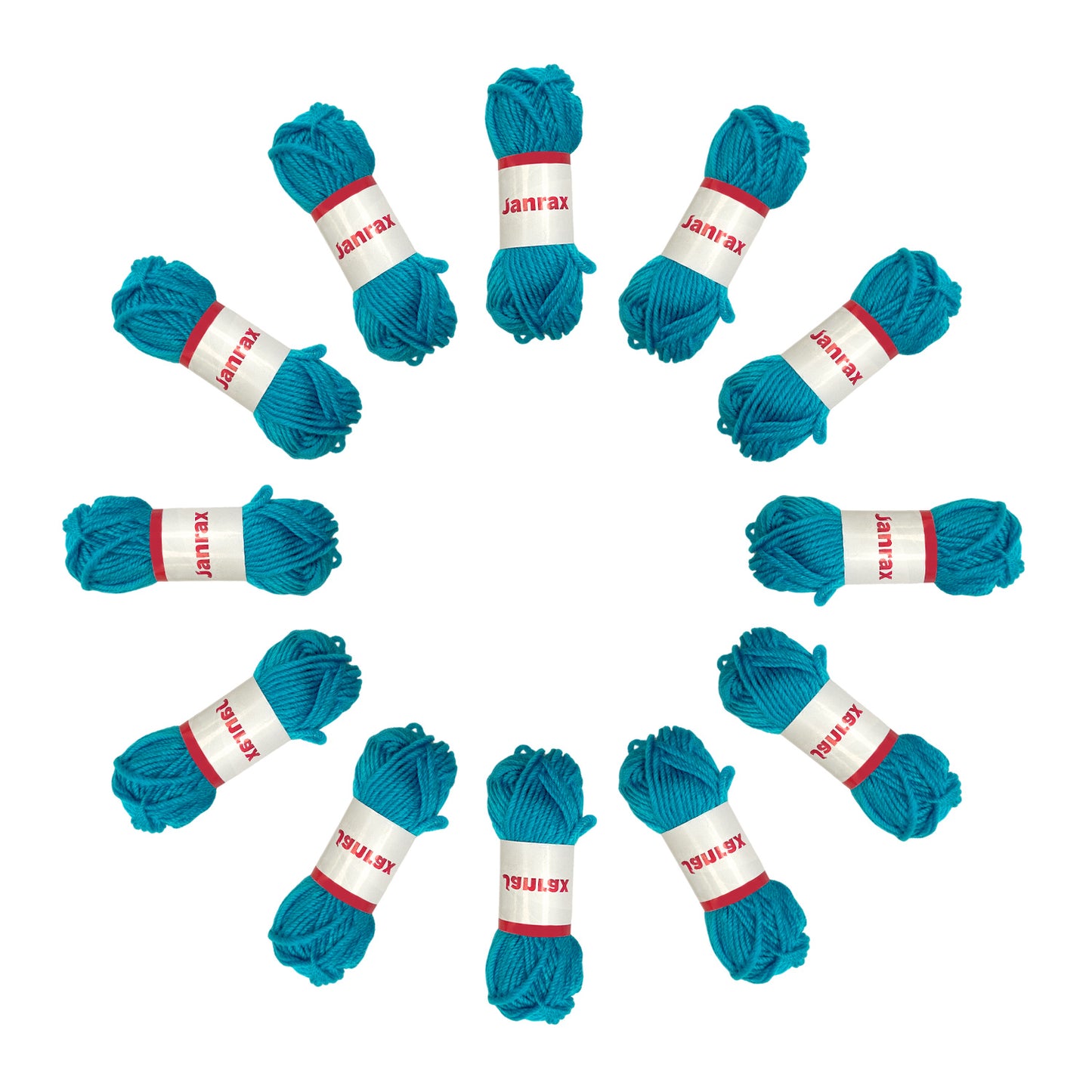 Pack of 10 Blue Acrylic Yarn Rolls – 10g each, 4 Strand 8 Ply Knitting Wool