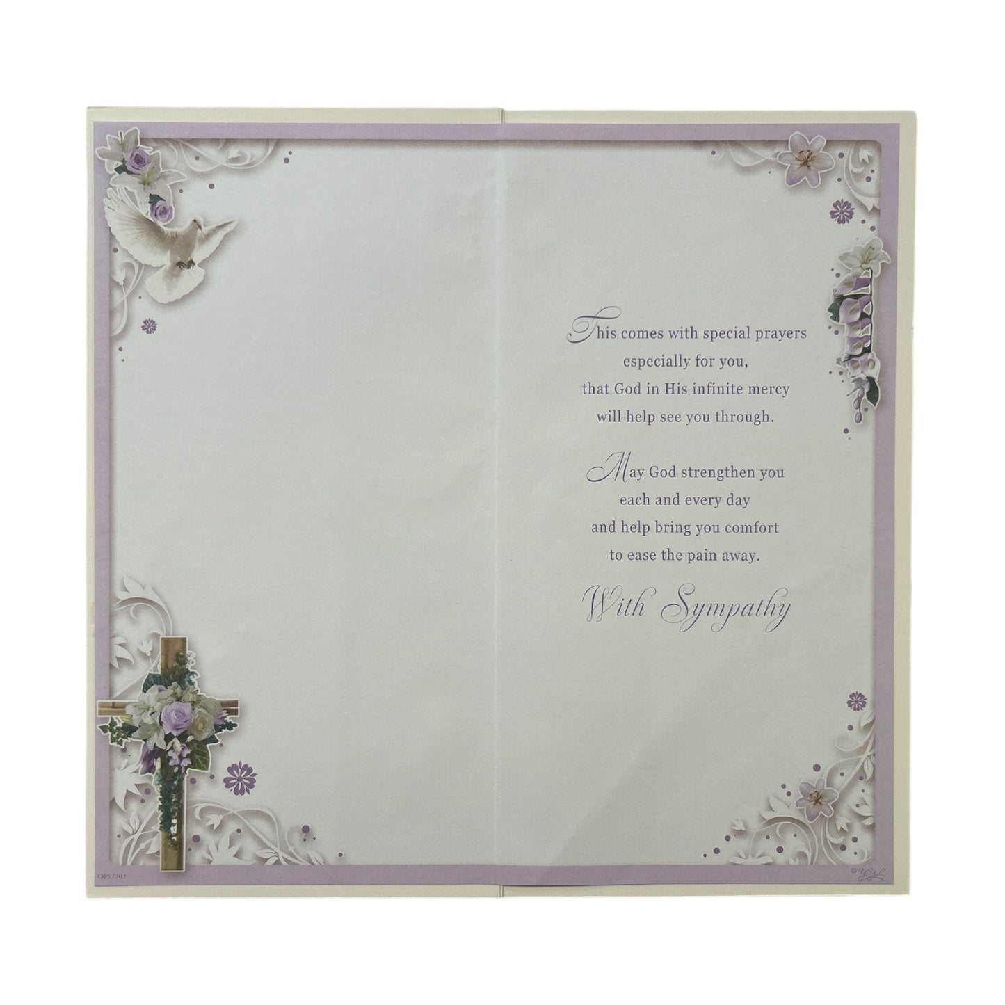 On The Loss of Your Nan Religious Cross Design Sympathy Opacity Card