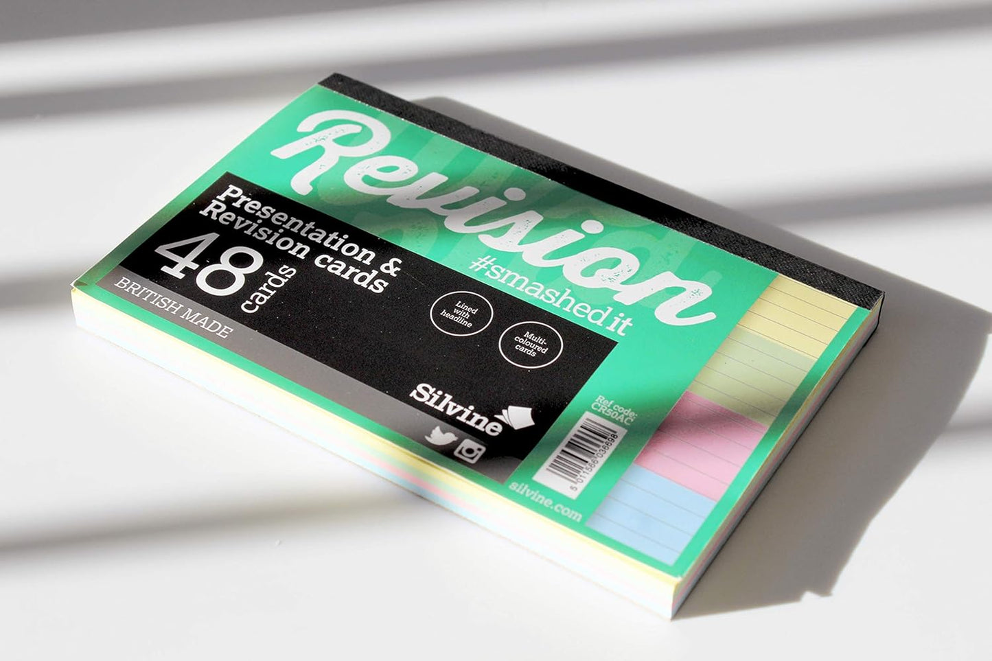 Silvine Revision Card Pad of 48 Sheets - Assorted