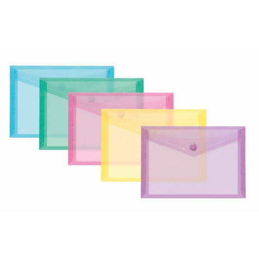 Pack of 5 A5 Pastel Colour Stud Wallets