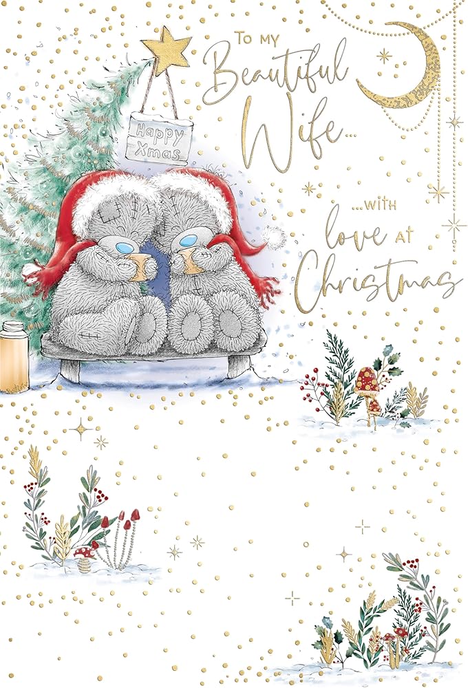 Bears Hugging Wife Christmas Card