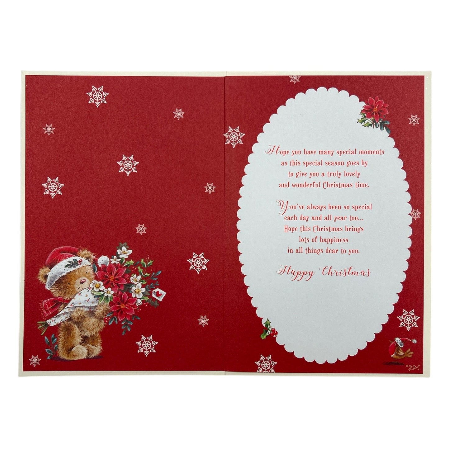 Gran Special Wishes Teddy With Bouquet Christmas Card
