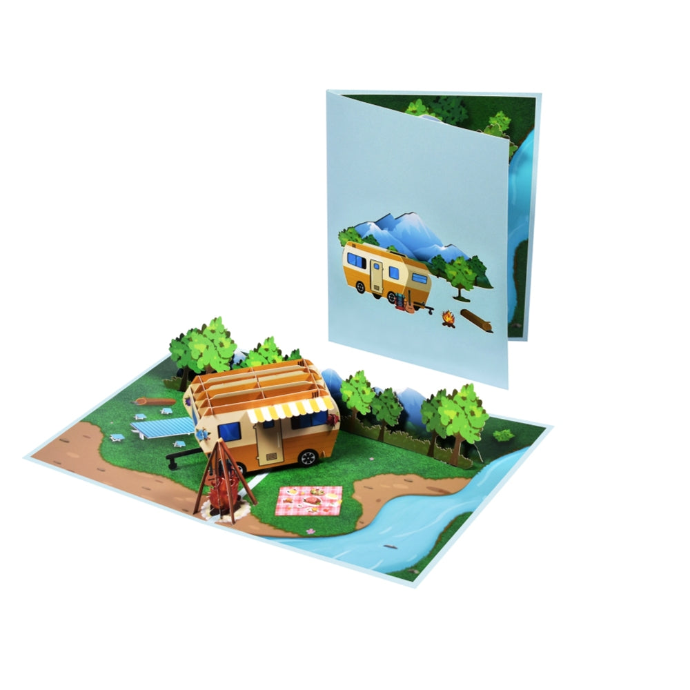 Camping Scene 3D Pop Up Greeting Card