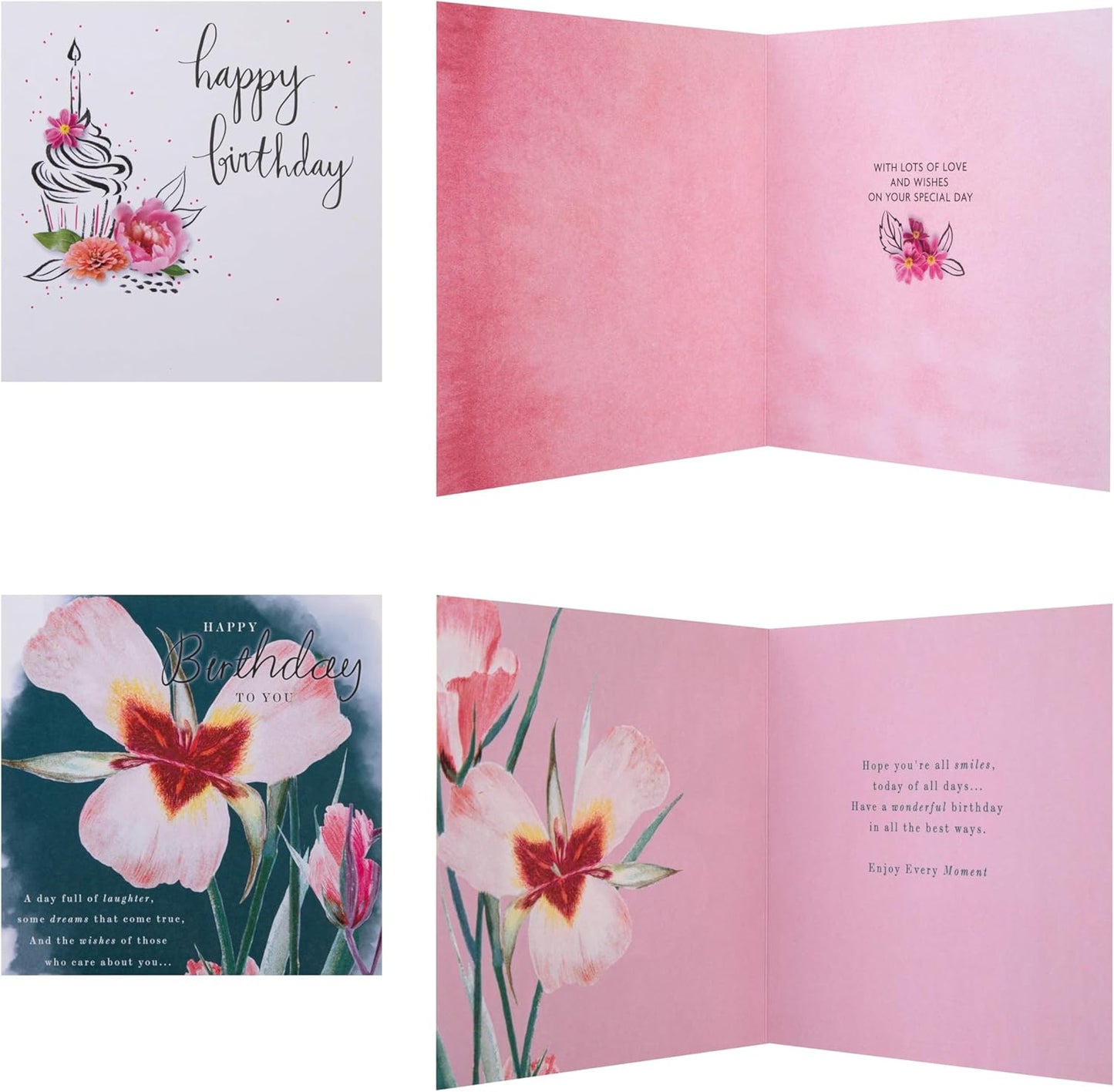 Elegant Simple Floral Pack of 30 Birthday Cards