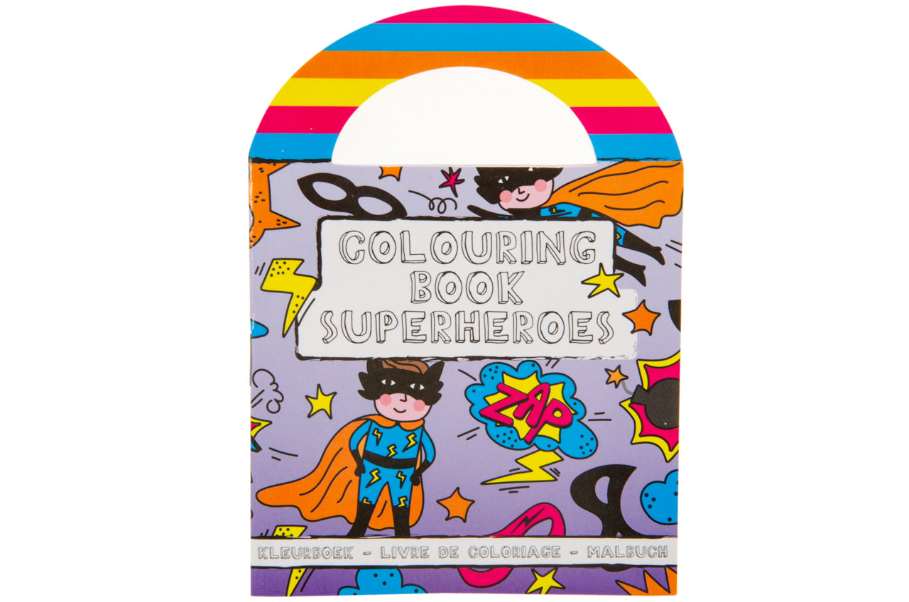 Pack of 48 Superhero Coloring Mini Books with Stickers