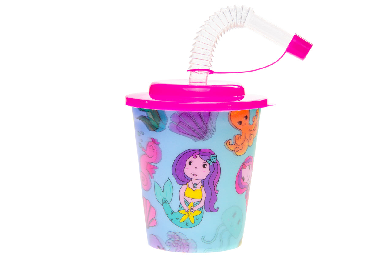 Mermaid 3D Cup With Straw and Lid