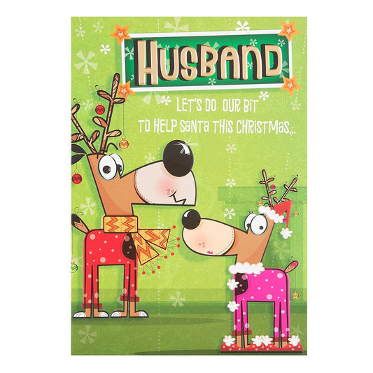 Husband Christmas Card 'Help Santa'