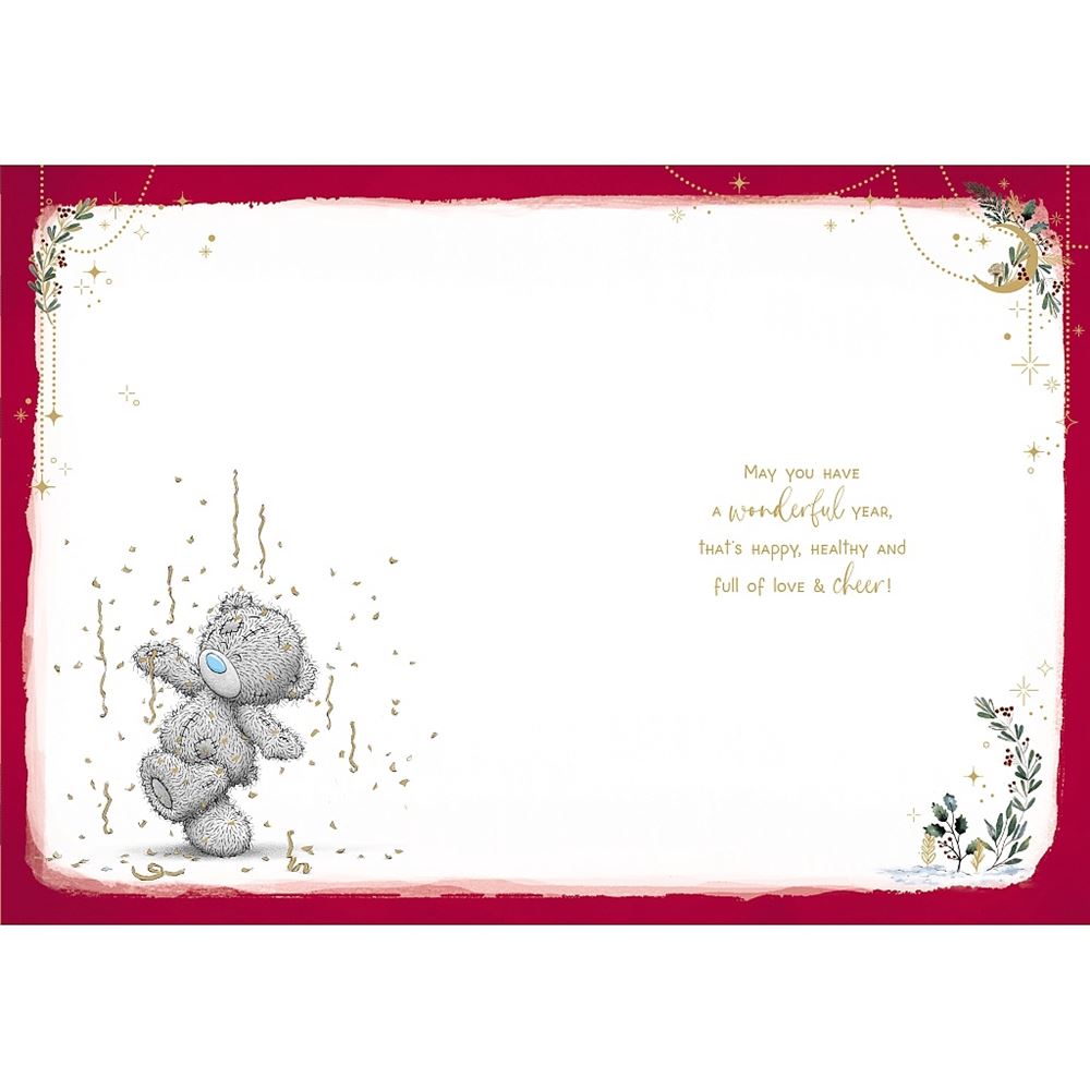 Bear with Champagne Glass New Year Card