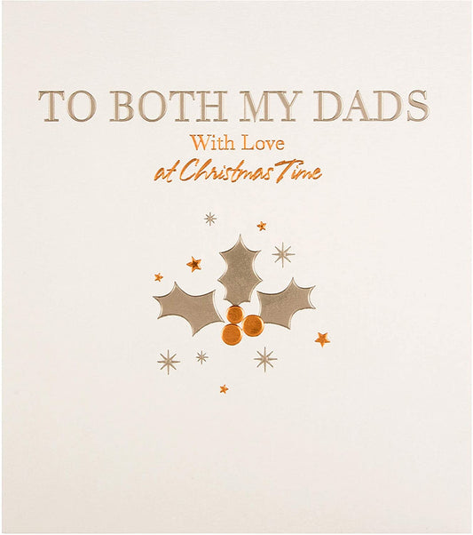 Christmas Studio Card for 'Both My Dads' Embossed Silver and Copper Foil Design 