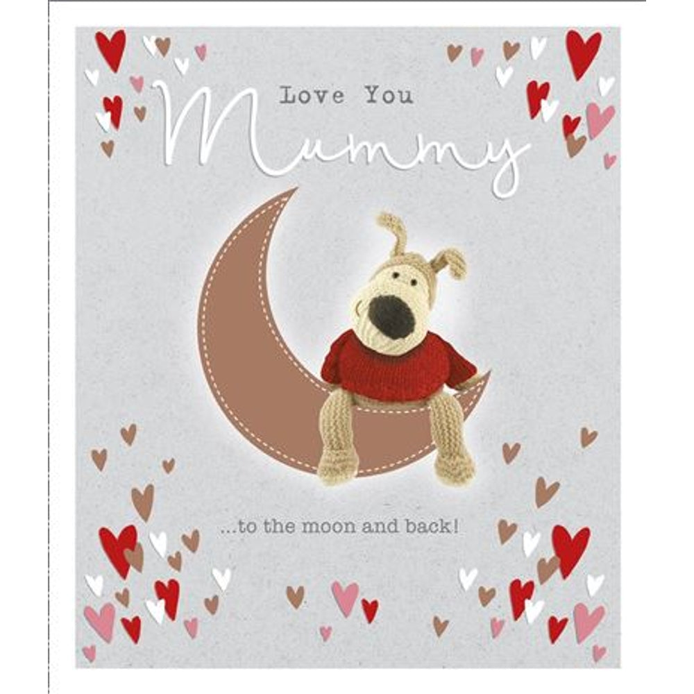 For Mummy Boofle Sitting on Moon Valentine's Day Card