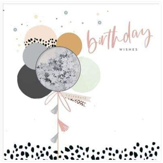 Contemporary Birthday Card with Balloons 