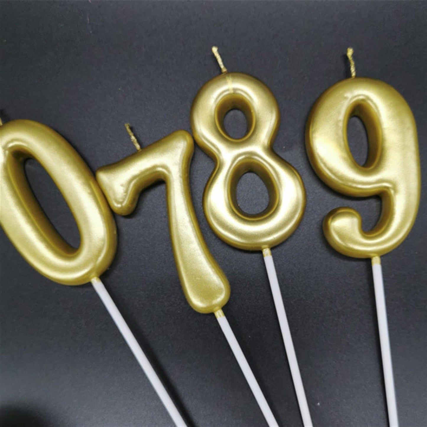 2 Number Gold-Plated Candle For Birthday Party