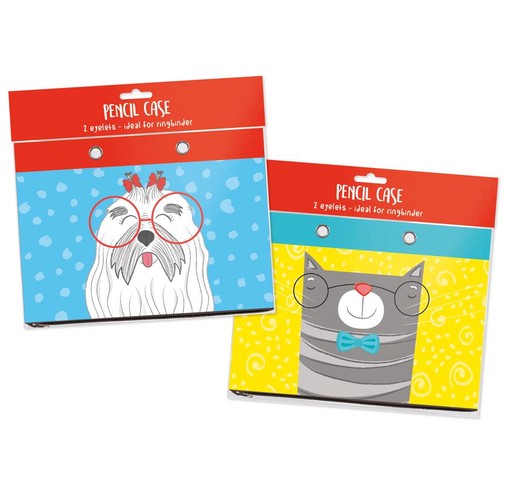 Purrfect Pets Design Pencil Case With 2 Eyelets