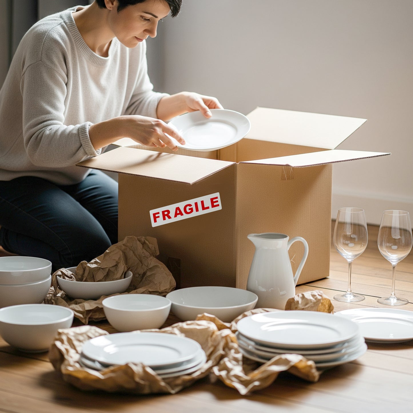 Pack of 210 Fragile Self Adhesive Labels by Janrax