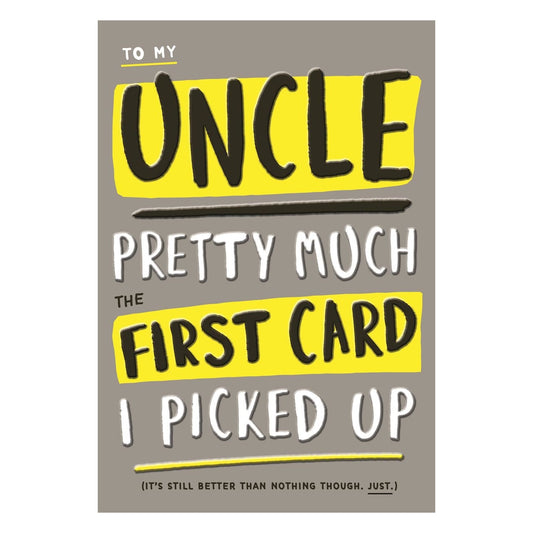 Contemporary Humour Design Uncle Birthday Card 